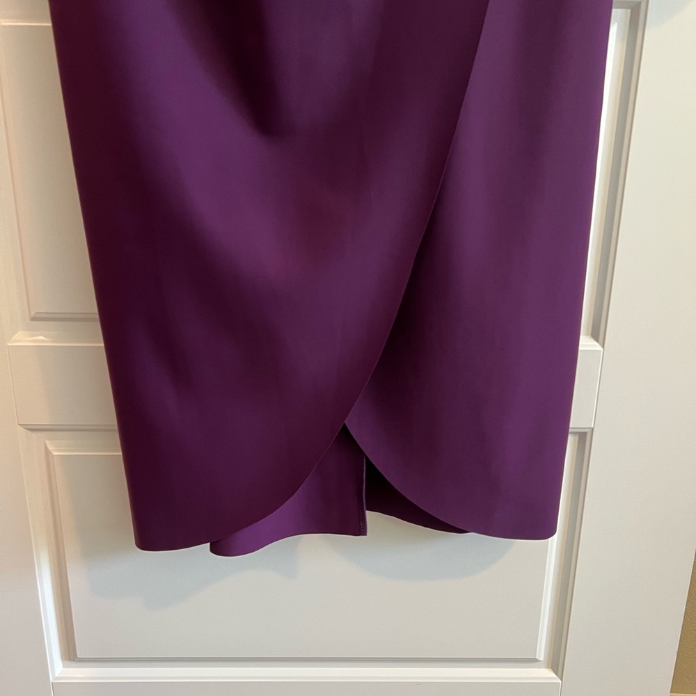 Alex Evenings Summer Plum Draped Sheath Special Occasion Long Dress Size 14 - Picture 7 of 10